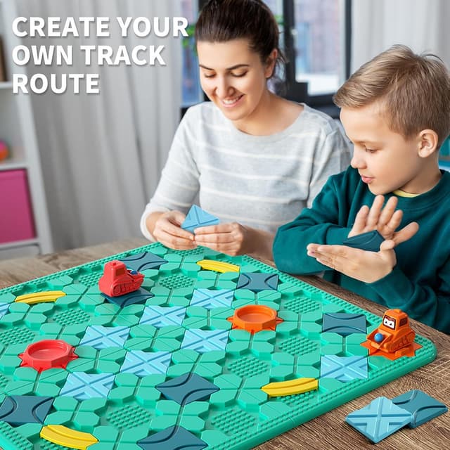 Detalle 2 de burgkidz Logischer Straßenbauer – großes Labyrinth-Brettspiel 56 x 56 cm (ab 4 Jahren)