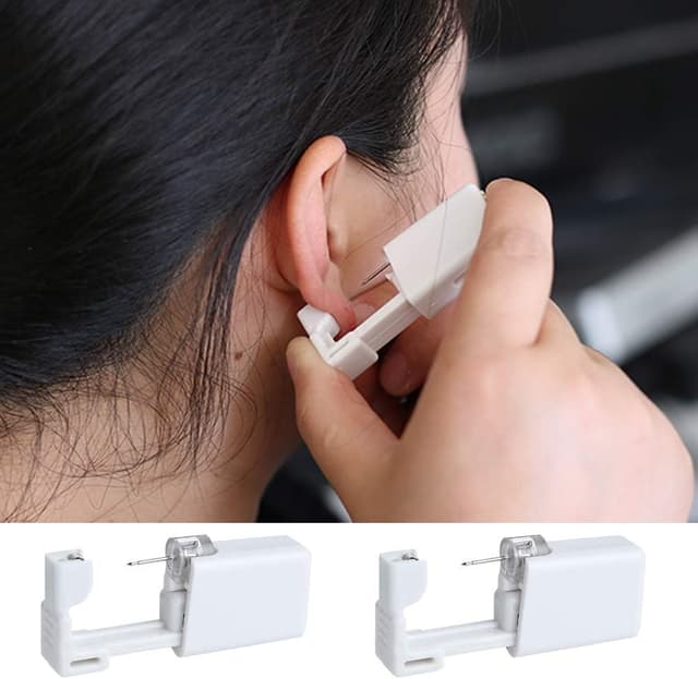 Detalle de 8er Pack Einweg Ohrlochstechpistole mit Ohrring-Einsatz (steril, selbstzerstörend) – inkl. Ohrstöpsel