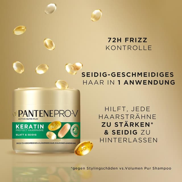 Detalle de Pantene Pro-V Glatt & Seidig Keratin Protect Haarmaske 500 ml 💇♀