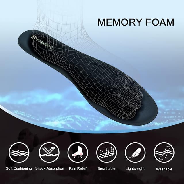 Detalle 2 de riemot Memory Foam Insoles – full-length replacement inserts for comfort in work boots, trainers and walking shoes