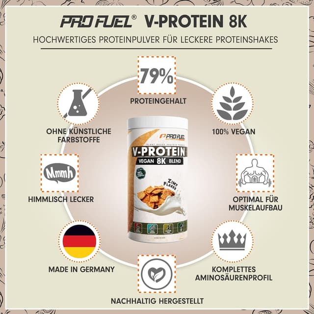 Thumbnail 1 de Vegan Protein V-Protein 8K Blend 79% Eiweiß 🥛