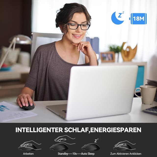 Detalle 1 de TECKNET Bluetooth Maus mit 4000 DPI