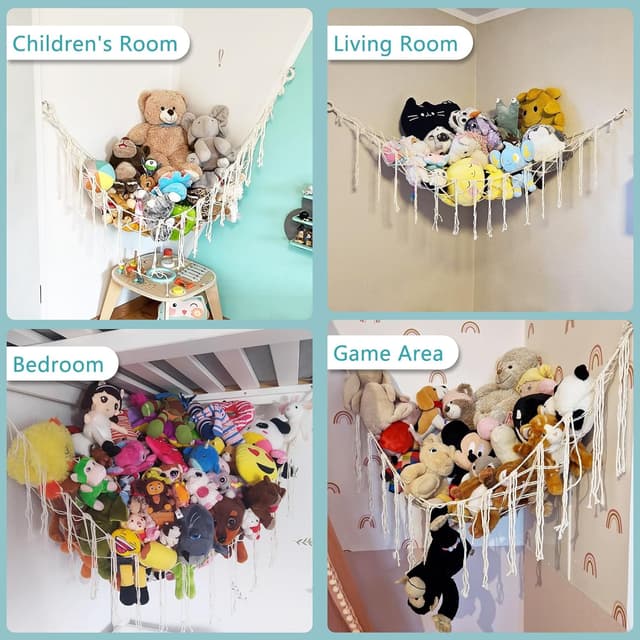 Thumbnail 6 de WUFANC Rete Porta Peluche 2 Pezzi 140x102x102 cm