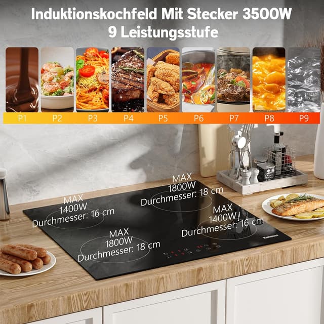 Detalle 2 de Karinear Induktionskochfeld 60 cm 3500W
