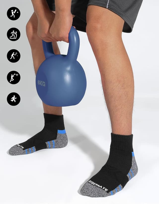 Detalle de CLOSEMATE Chaussettes de sport (socquettes) coton respirant antidérapantes 6 paires