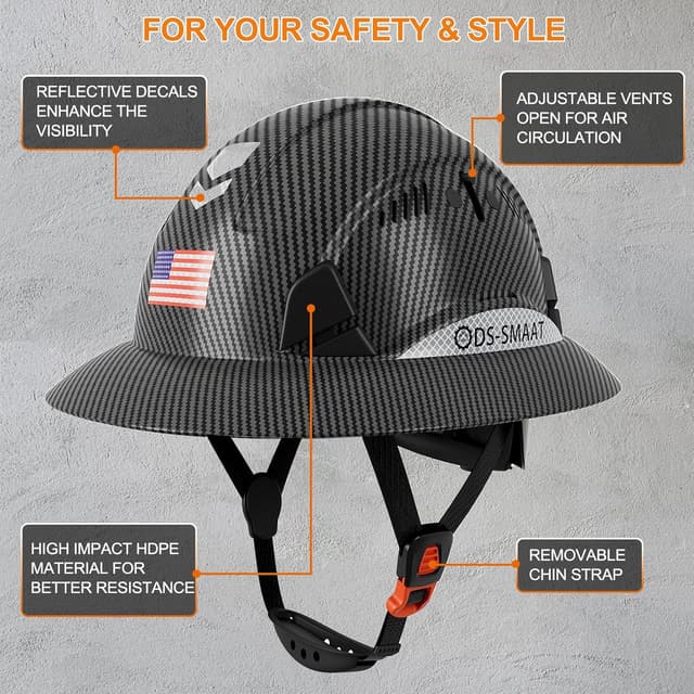 Thumbnail 2 de DS-SMAAT Structure Full Brim Hard Hat with Cooling Towel 6-point 🪖