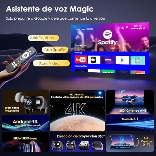 Detalle 2 de ZENTALITY A10 Proyector Portátil 4K 📽