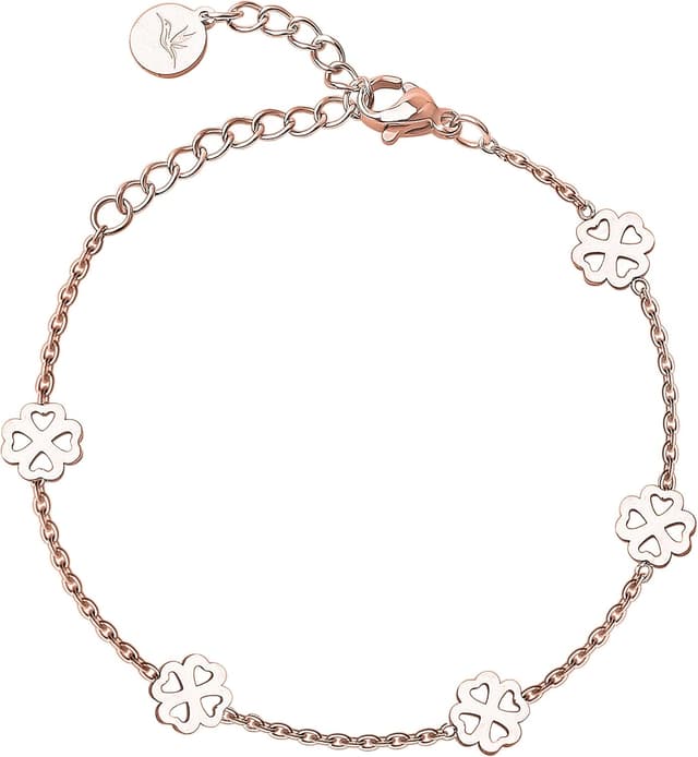 Thumbnail 6 de BONNYBIRD BonnyBliss Kleeblatt Edelstahl Armband als Glücksbringer zur Prüfung in Silber, Gold & Roségold
