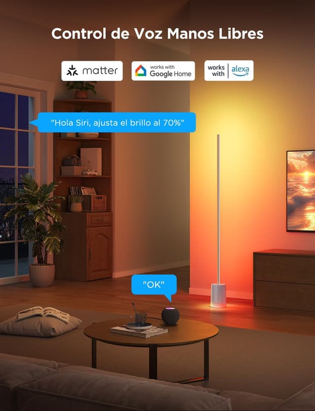 Detalle 2 de Govee RGBIC Lampara de Pie LED 🌈 con Control Remoto y APP
