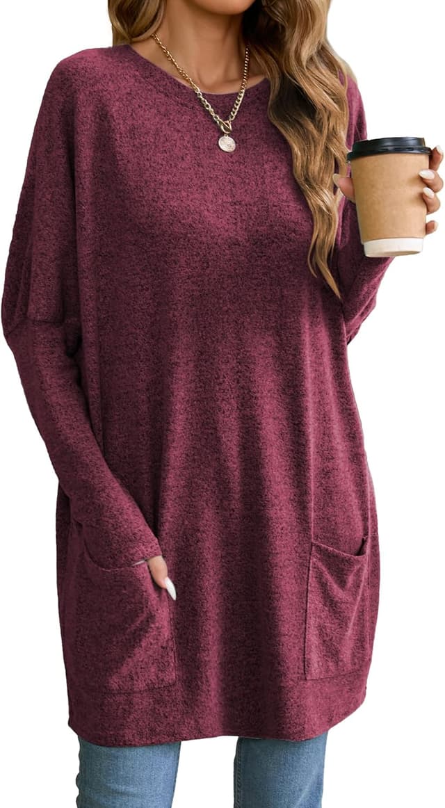 Thumbnail 6 de Famulily Long Tunics for Women oversized long-sleeve sweatshirt with pockets