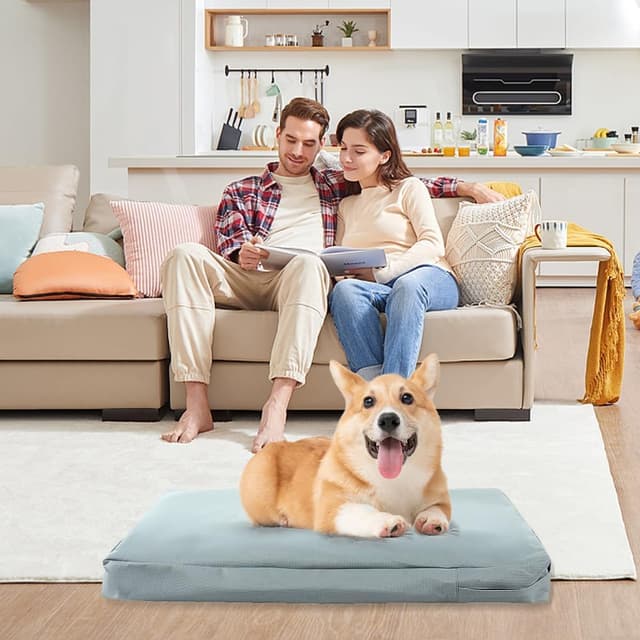 Thumbnail 6 de DUJUIKE 100% Waterproof Dog Bed Cover (Grey, M 92 x 59 x 10cm) with Zipper