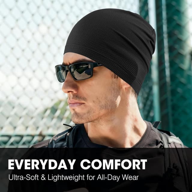 Detalle de WTACTFUL 3-Pack Cooling Skull Caps (Breathable 3D Mesh) for Running, Cycling, Gym & All-Season Wear