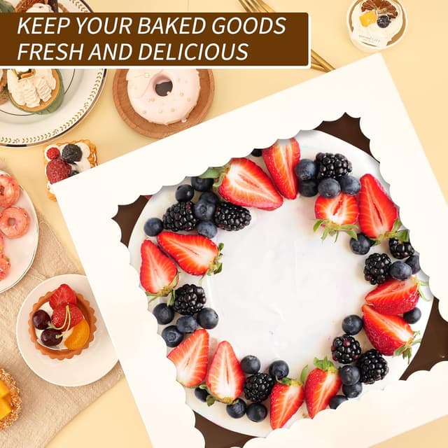 Detalle 2 de 15Pcs Cake Boxes 12x12x8 Inch White