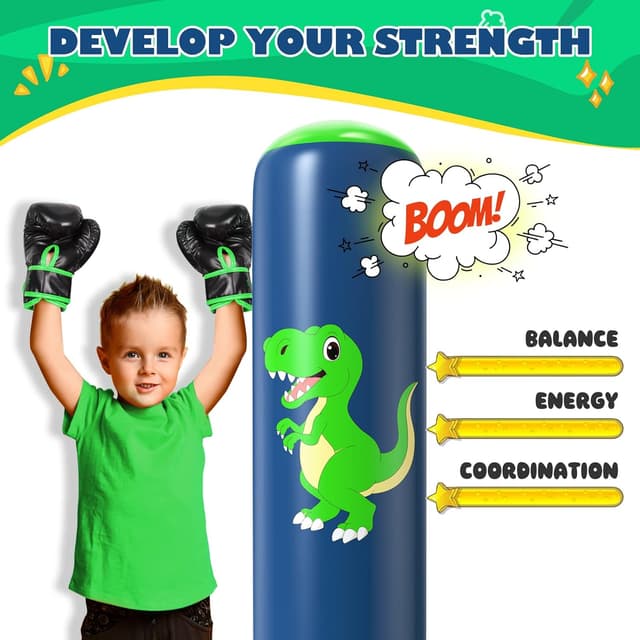 Detalle 2 de QPAU 48 Inch Inflatable Punching Bag for Kids 🥊