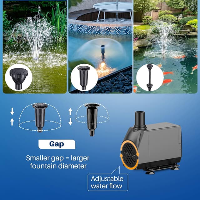 Detalle de Biling Pond Pump with UV Clarifier Light (2500L/H) All-in-One Filter Fountain Kit