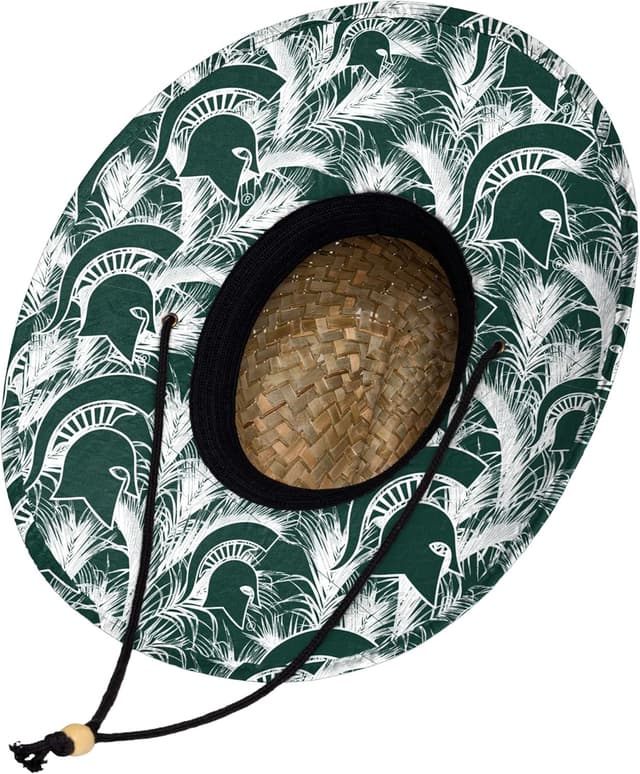 Detalle de FOCO NCAA Men’s College Team Logo Floral Lifeguard Beach Straw Sun Hat