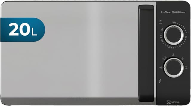 Detalle de Cecotec Micro-ondes ProClean 3040 – 20 L, 700 W, revêtement Ready2Clean et 3DWave