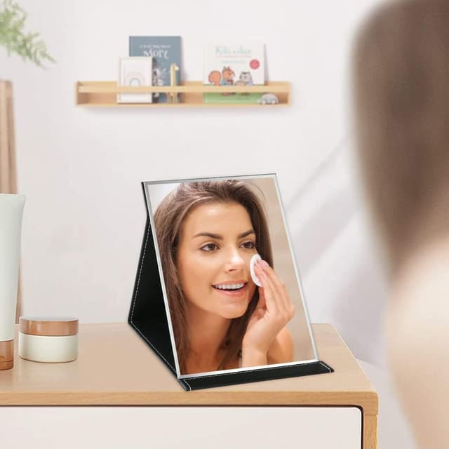 Thumbnail 6 de OSDUE Specchi da Tavolo pieghevole in pelle PU: specchio trucco/viaggio oversize