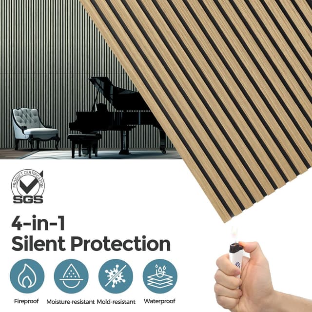 Detalle de Akumax soundproof wood wall panels 3.5cm