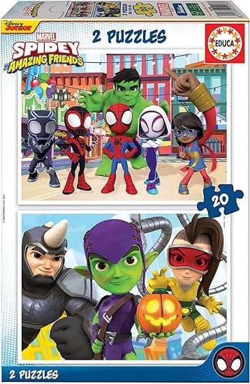 Detalle de Educa - 2x20 Spidey & His Amazing Friends 🕷️ Puzzles Divertidos