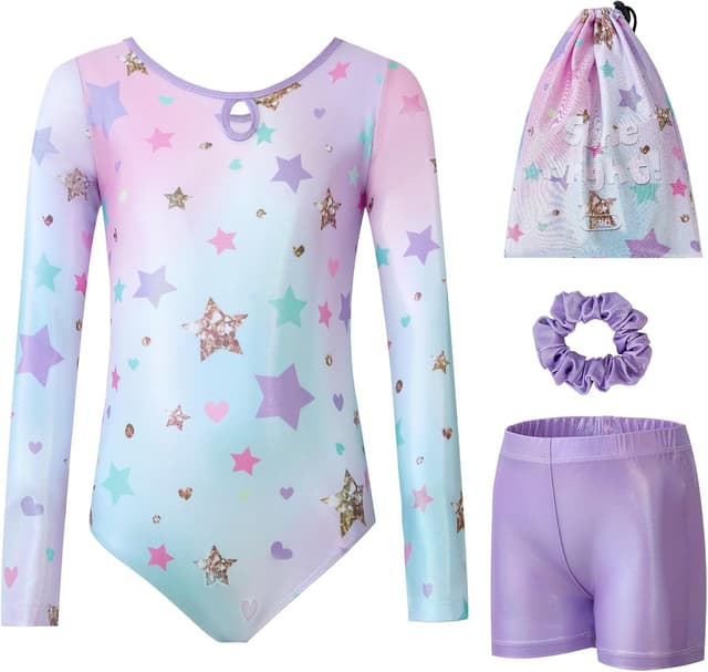 Detalle de Tstiti Gymnastics leotard for girls, long sleeve