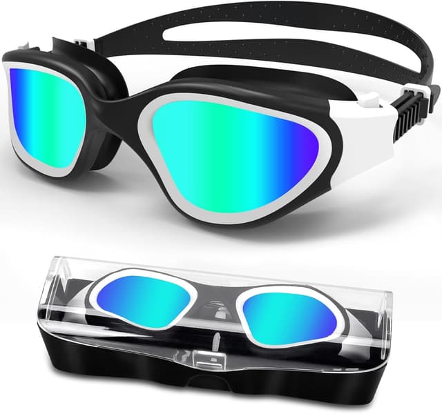 Detalle de HotSrace occhialini da nuoto polarizzati e antiappannamento UV con silicone morbido