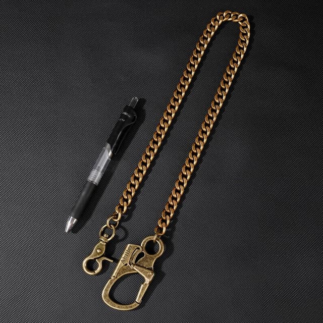 Detalle de Chaîne de portefeuille homme Ahiller avec mousqueton en alliage et chaîne en acier inoxydable (gris acier)