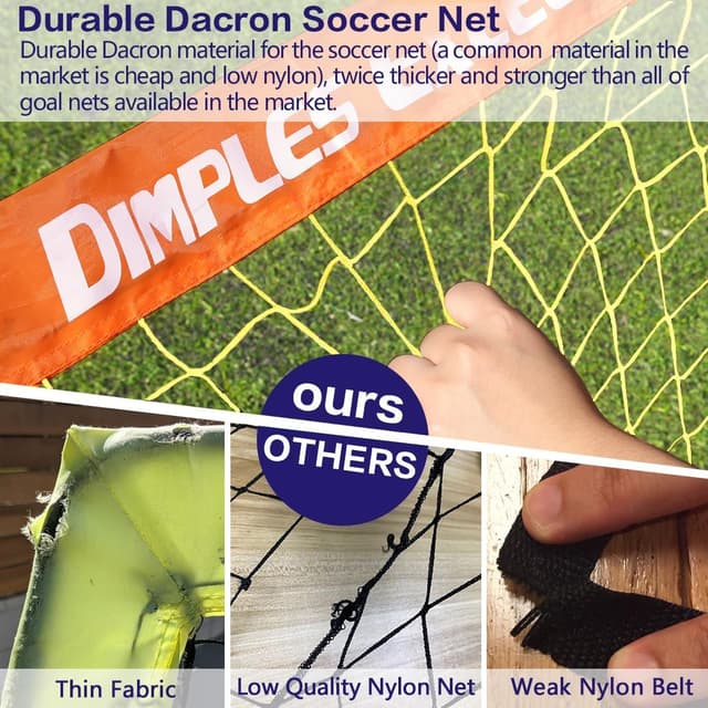 Detalle 2 de Dimples Excel Pop-Up Football Goals – portable & foldable garden nets