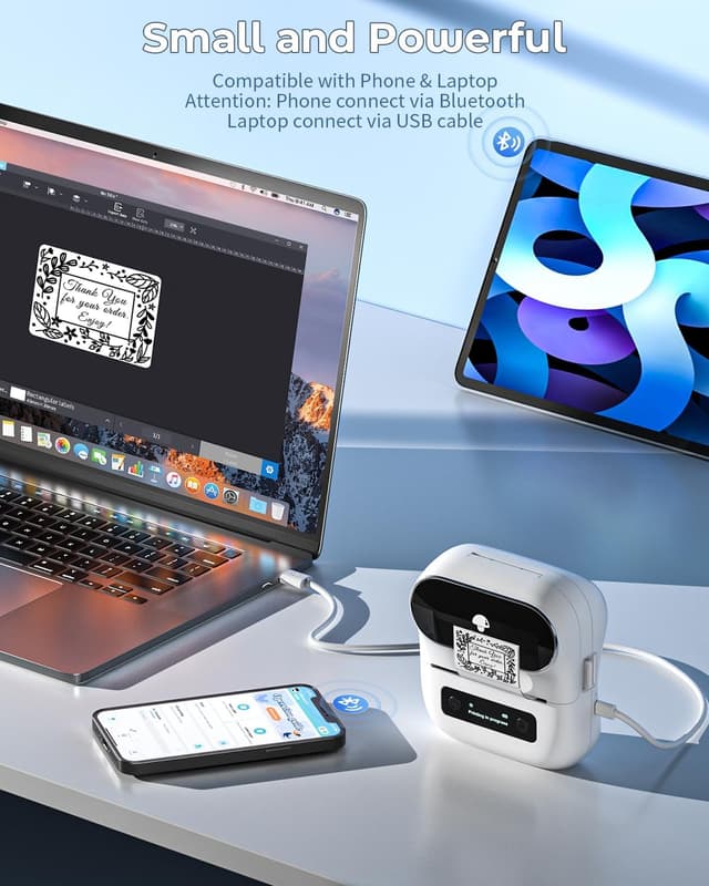 Thumbnail 2 de Phomemo M220 thermal label maker (80cm) for barcodes, addresses and shipping labels