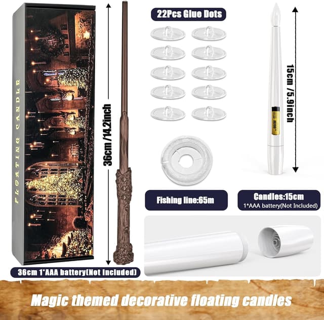 Thumbnail 1 de ALEIFLE 20 Pack Floating Candles with Wand