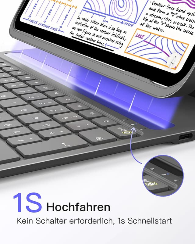 Detalle 2 de Inateck AirTap BK2007-13 Tastatur Hülle 13 Zoll