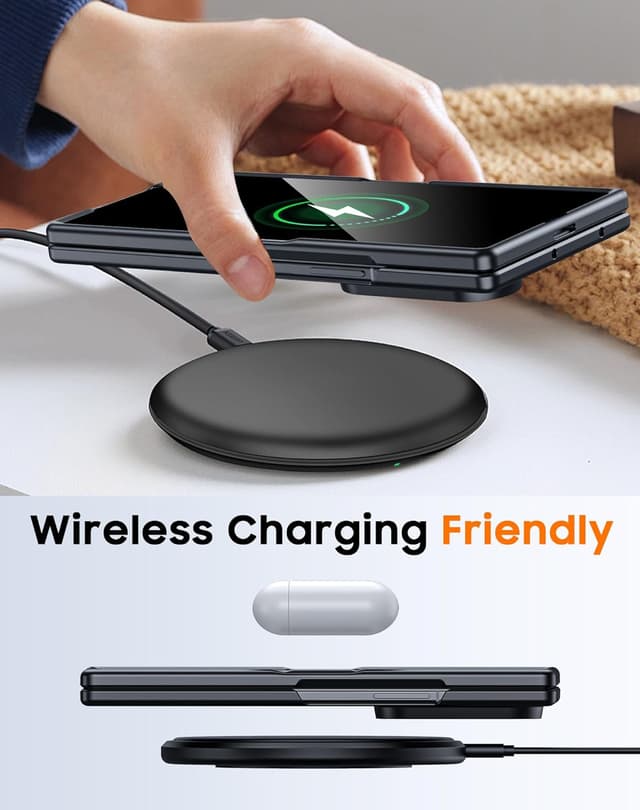 Detalle de Vizvera case for Samsung Galaxy Z Fold 7 (2025) with built-in screen protector, black