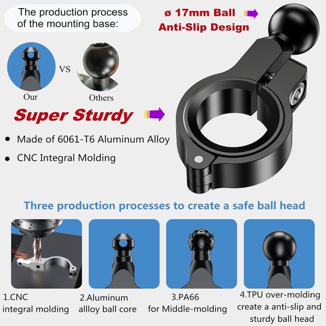 Detalle 1 de BRCOVAN Motorrad Handyhalterung Qi 15W