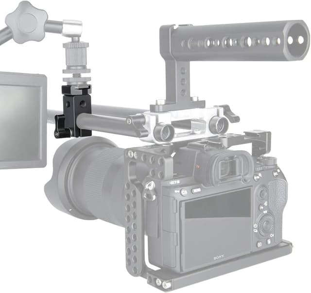 Detalle 2 de NICEYRIG 15mm Rod Clamp with Cold Shoe Mount Adapter for DSLR Monitors, Lights & Video Accessories