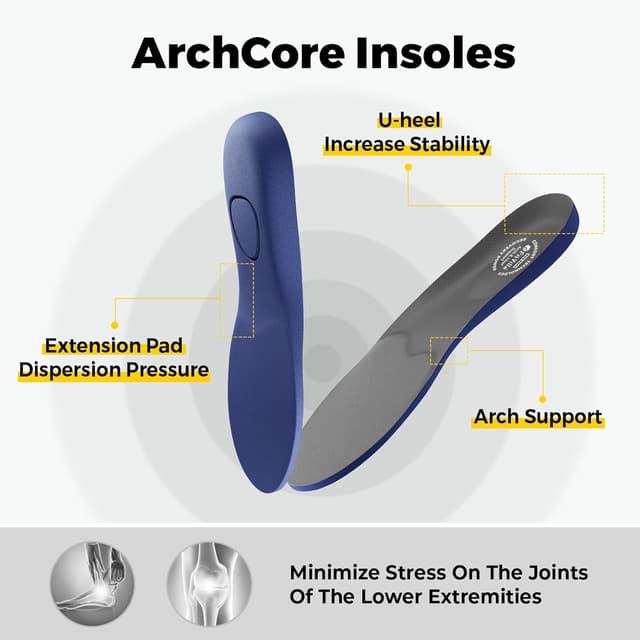 Detalle 2 de FitVille Men’s Wide Fit Slip-On Trainers (Extra Wide) with ArchCore Insoles