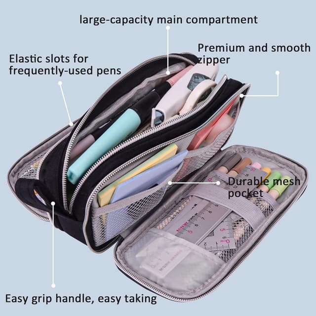 Thumbnail 6 de COLOCASTLE Federmäppchen 3 Fächer Schwarz