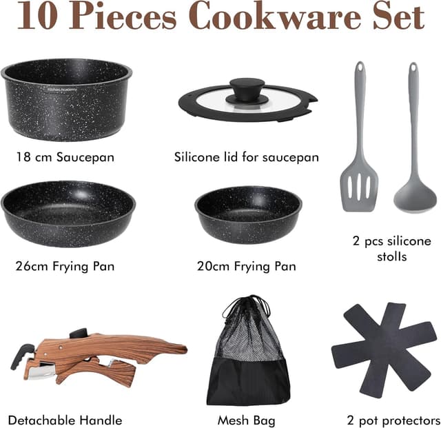 Thumbnail 4 de Kitchen Academy Non Stick Cookware Set 10-Piece