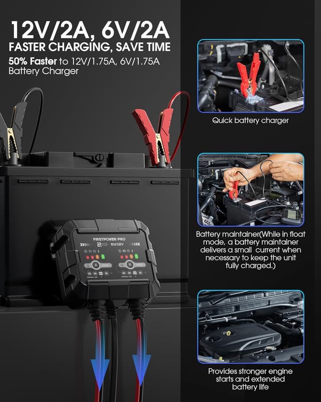 Thumbnail 4 de 2-Bank 4A Trickle Charger 12V for Car Battery