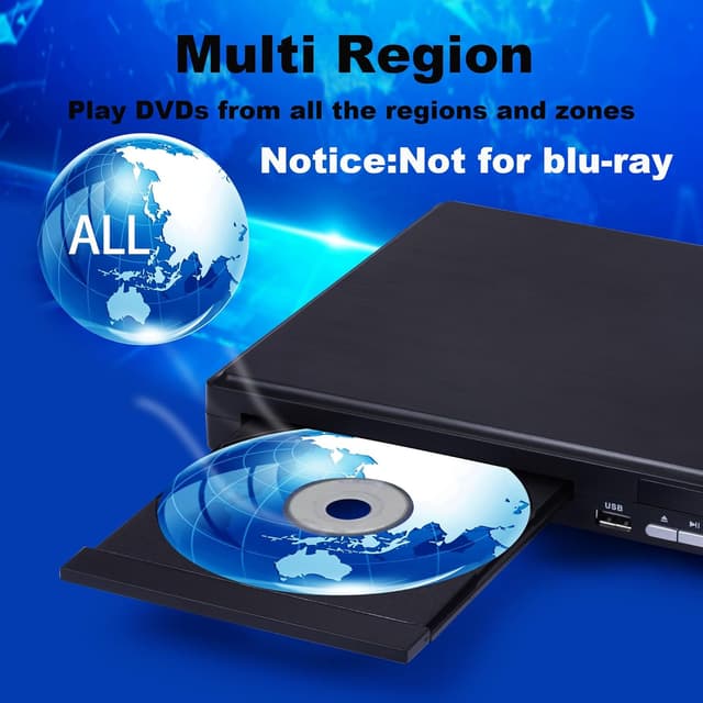 Thumbnail 2 de Compact 1080p All‑Region DVD Player with USB