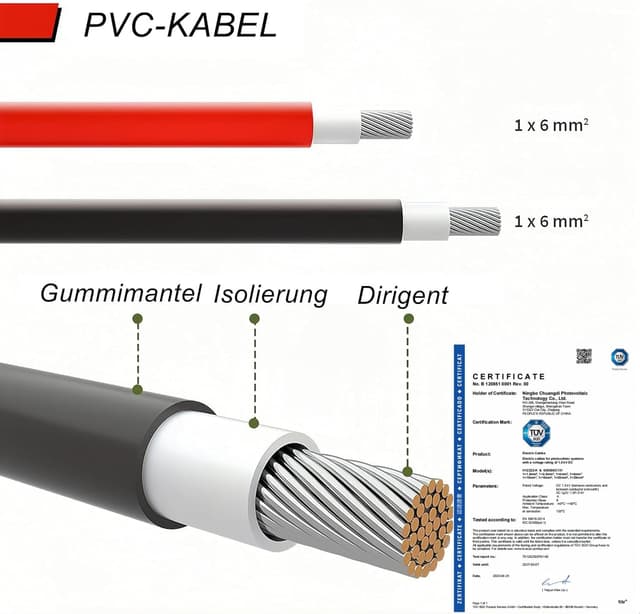 Detalle 2 de Rhein Beleuchtung Solarkabel 6 mm² 10 m