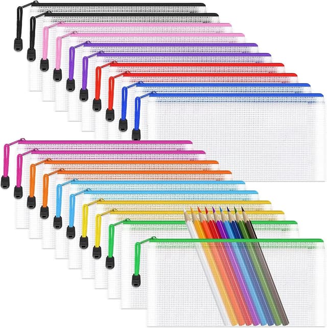 Detalle de A6 Mesh Pencil Pouch 20 pcs clear organiser ✏