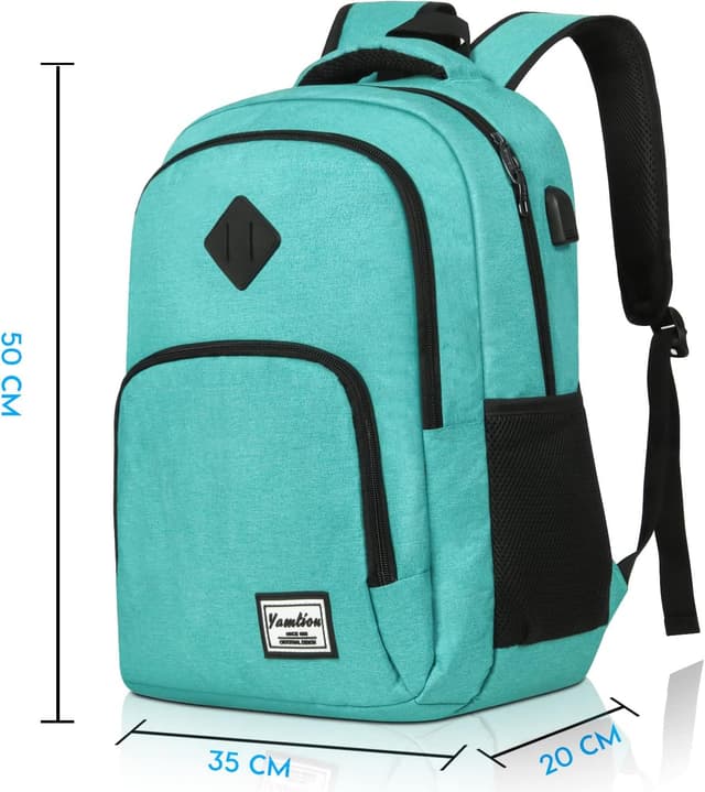 Detalle 2 de YAMTION Schulrucksack für Mädchen und Jungen mit 35-Liter-Fach und USB-Port