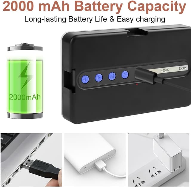 Detalle de LOPHE 90 LED Videolicht – Selfie-Licht mit Clip, 3 Modi und einstellbarer Farbtemperatur