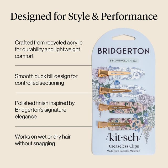 Thumbnail 3 de Bridgerton x Kitsch Creaseless Hair Clips 4pc