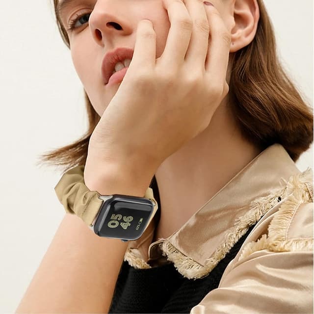 Detalle 2 de Scrunchie watch bands for women for Apple Watch (38/40/41/42/44/45mm) — soft elastic stretchy replacement straps