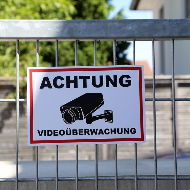 Detalle de STROBO 2x XXL „Achtung Videoüberwachung“-Schild (40 x 30 cm) aus Alu-Dibond, 3 mm