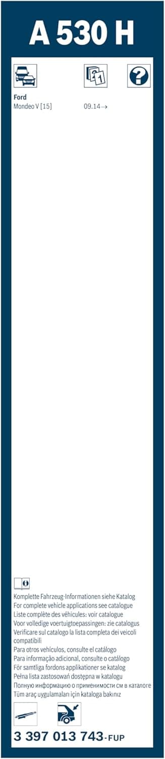 Detalle de Bosch Balai d’essuie-glace arrière A530H (530 mm) pour vitre arrière