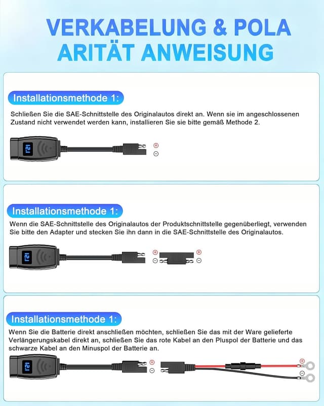 Detalle 1 de Prise USB Moto QC3.0 PD 30W avec voltmètre