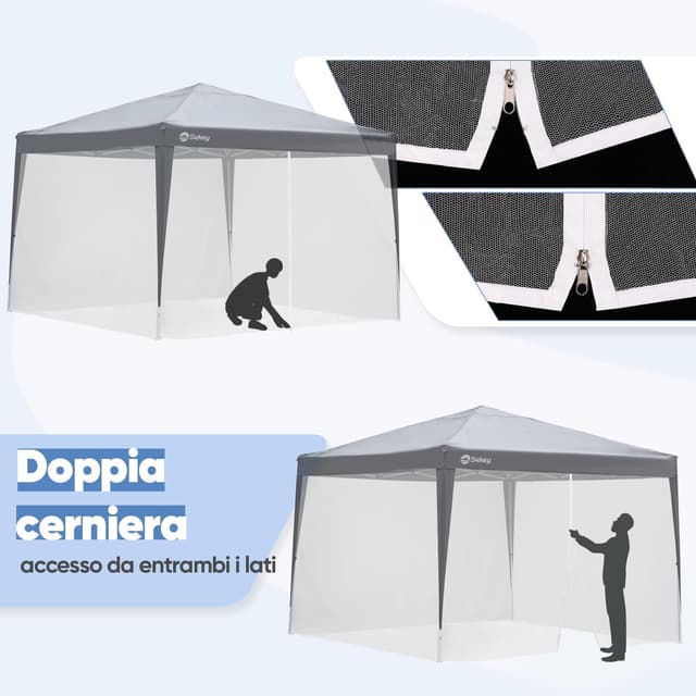 Detalle de Sekey zanzariera per gazebo 3x3 m con cerniera e cinturini
