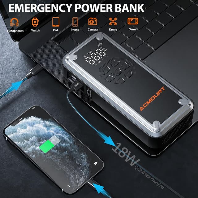 Thumbnail 3 de Acmount 7000A 12V Jump Starter with 150PSI Compressor